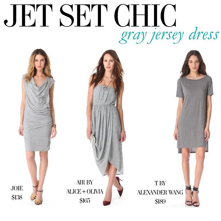 Jet Set Chic - Gray Jersey Dress 