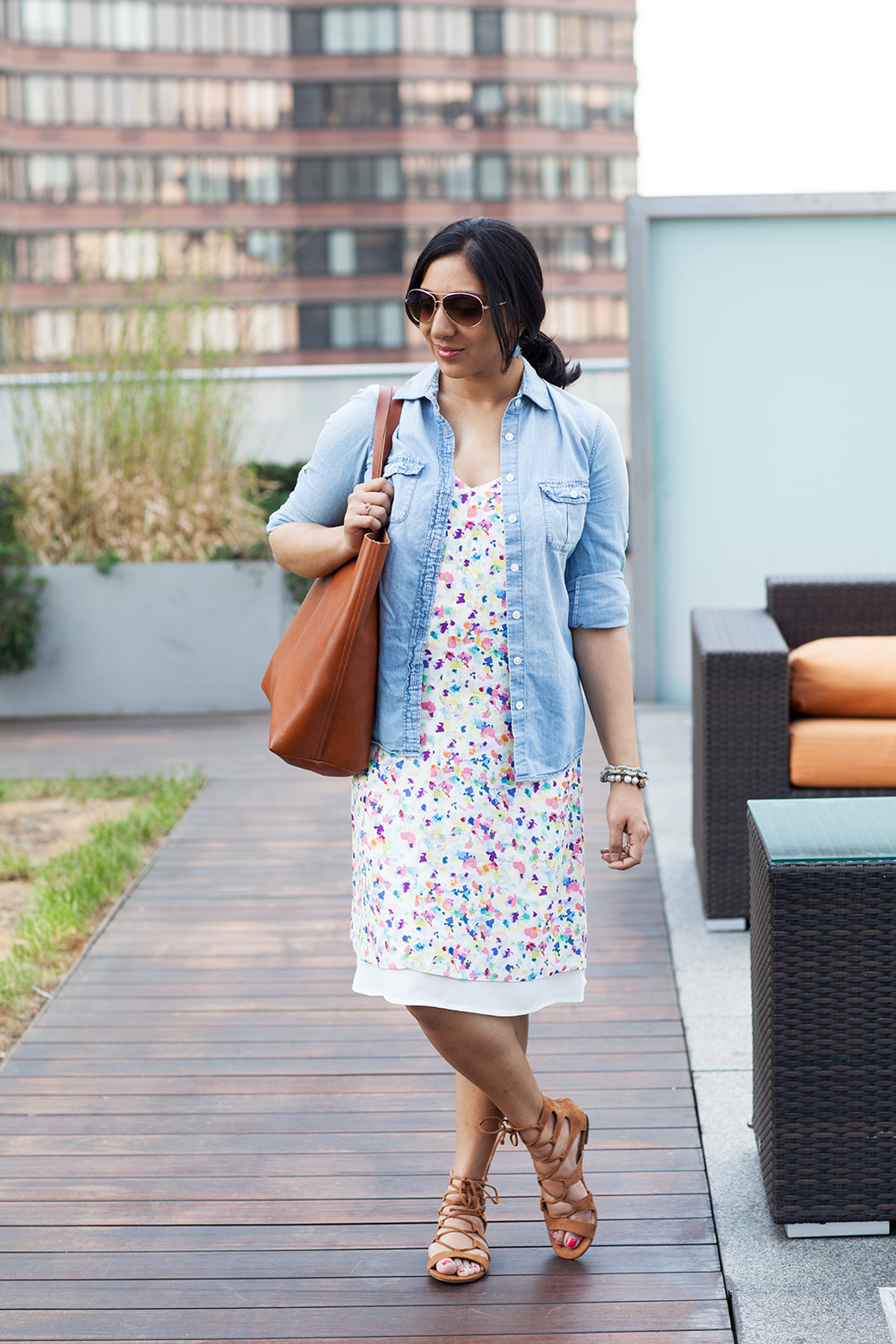 Chambray hotsell slip dress