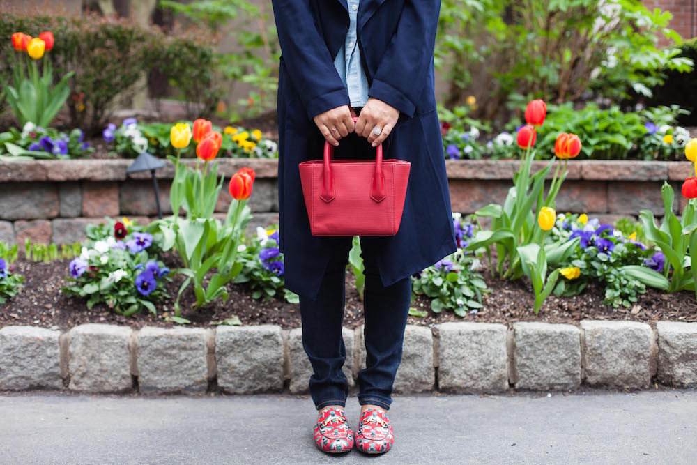 Spring Denim Outfit with Gucci Princetown Loafers