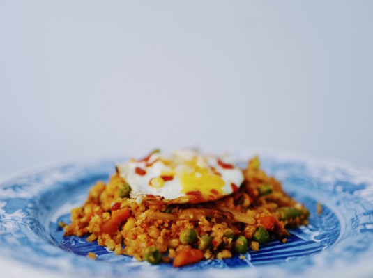 5 Ingredient Kimchi Cauliflower Fried Rice